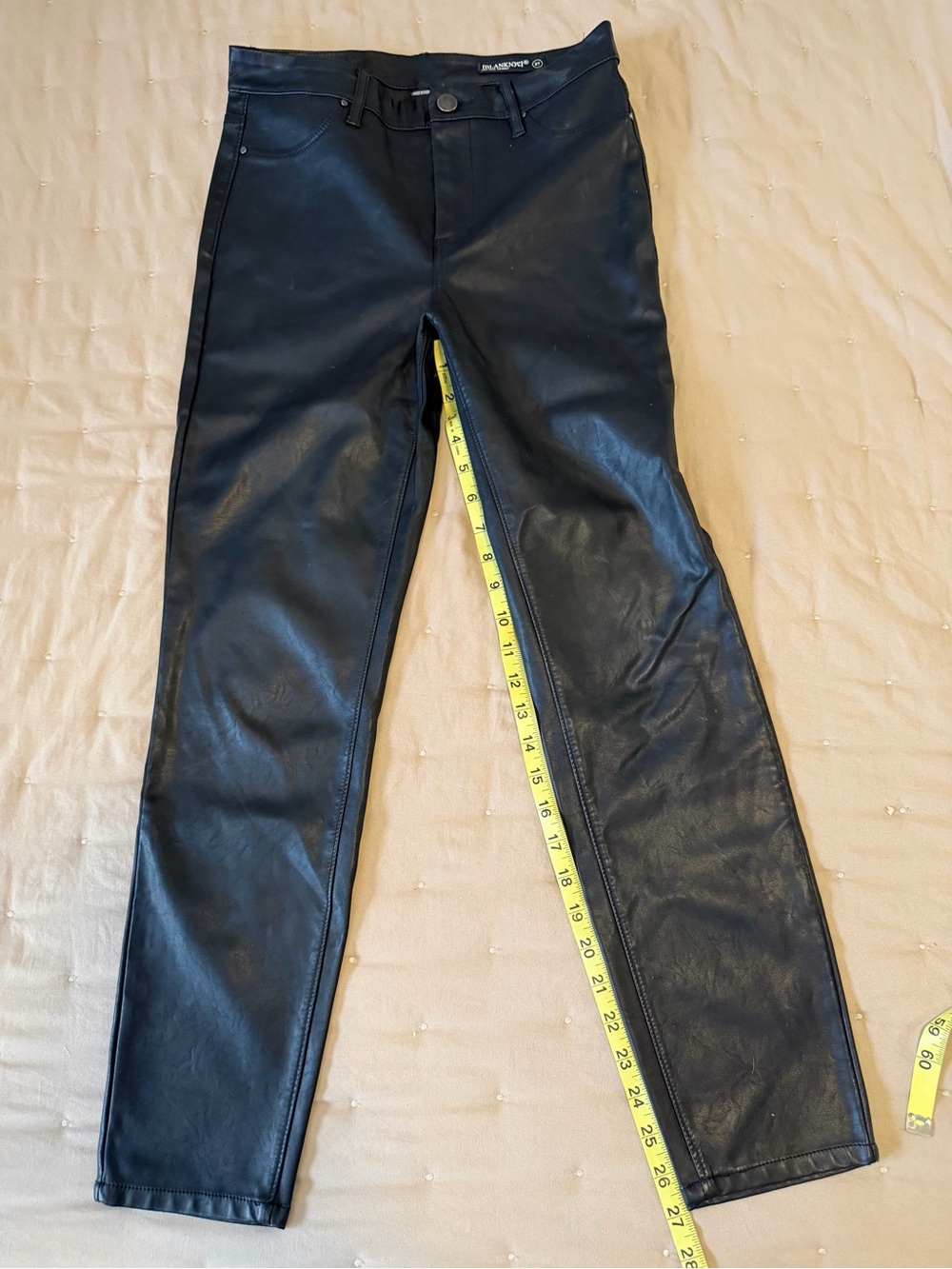 BLANKNYC Black Faux Leather Pants High Rise Straight Leg